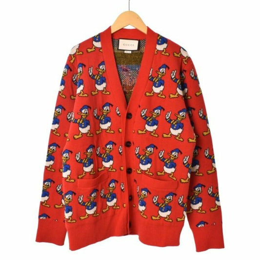 Gucci Disney Donald Back Embroidered Cardigan V-Neck Mens Size XS
