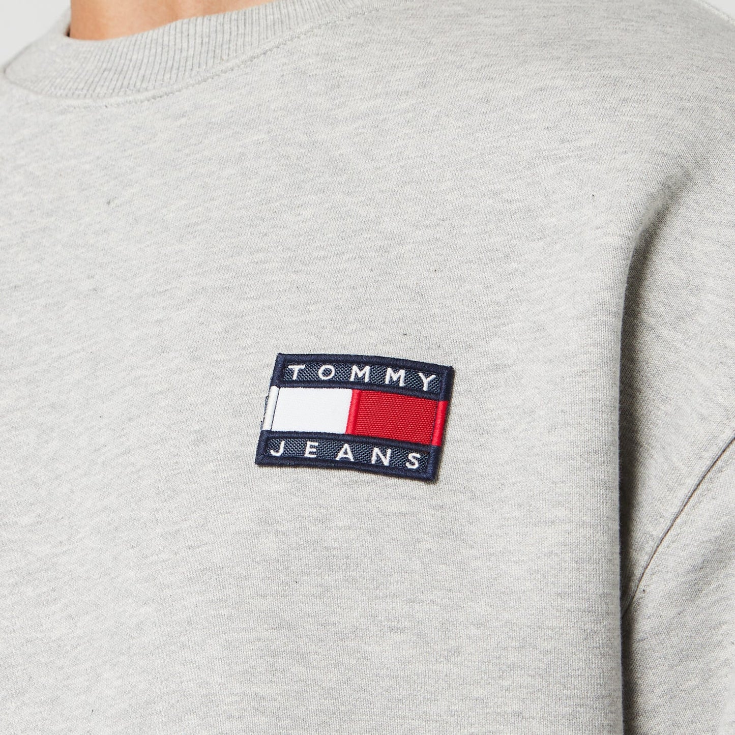 Tommy Jeans Badge Crew Sweatshirt, Light Grey